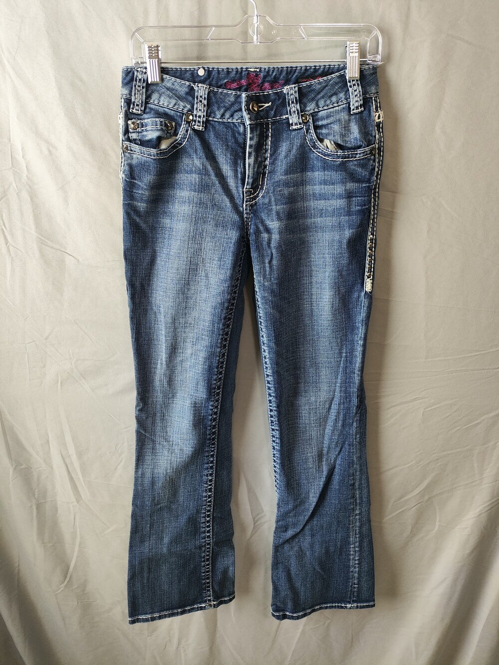 Rock & Roll Cowgirl Jeans Womens 27x32 Mid Rise Embroidered Rhinestone Western